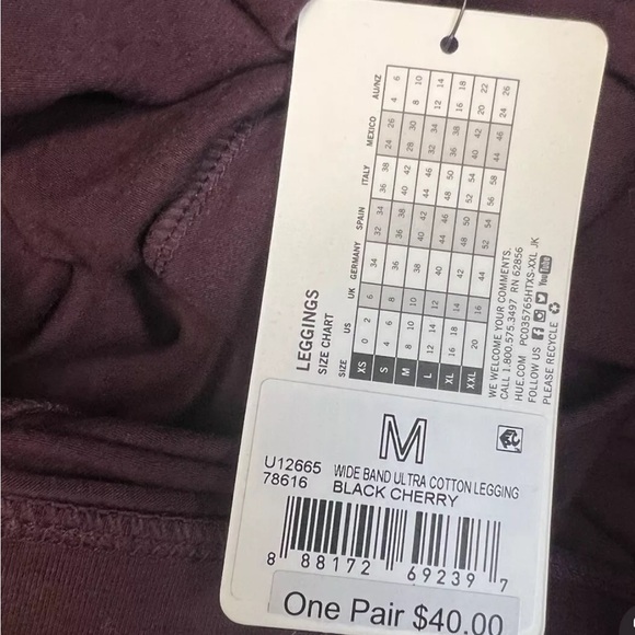 Hue Women’s Wide Band Cotton Leggings Size M - Picture 3 of 3